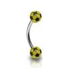 Piercing do obočí - fotbalový míč (žlutá)