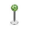 Piercing do brady - labreta se krystaly Swarovski® (červená)