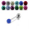 Piercing do jazyka s krystaly Crystals From Swarovski (tmavě modrá)