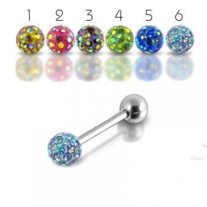 Piercing do jazyka s krystaly Crystals From Swarovski (č. 3)