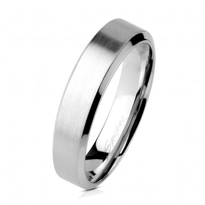 Ocelový prsten matný, šíře 4 mm (62)