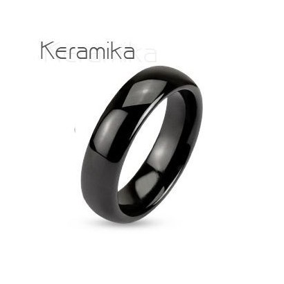 Keramický prsten černý, šíře 6 mm (69)