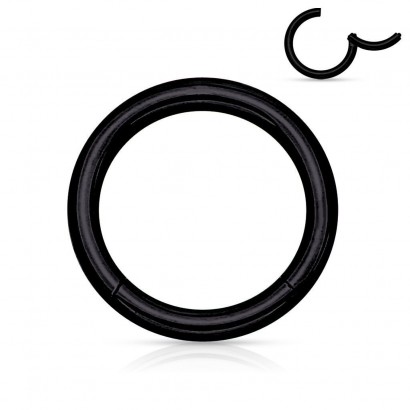 Piercing segment kruh - černý (1,2 x 8 mm)