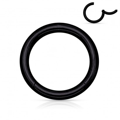 Piercing segment kruh - černý (1,0 x 6 mm)