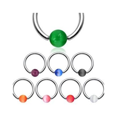 Piercing kruh akrylát, rozměr 1,2 x 10 mm (černá)
