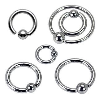 Piercing - kruh s kuličkou - rozevíratelný (1,2 x 10 mm, kulička 3 mm) - K1001-12103