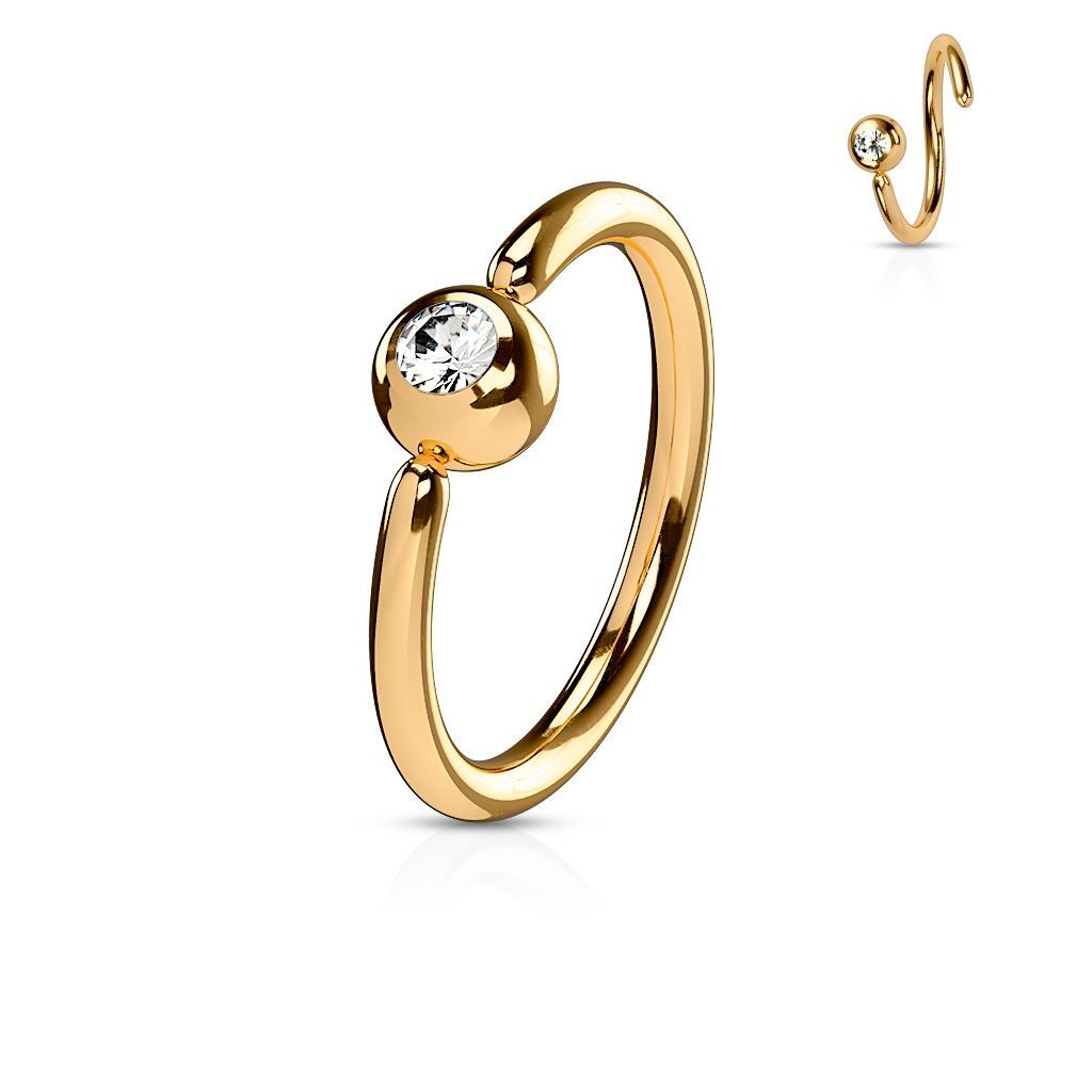 Levně S4U Piercing - zlacený kruh, kulička 3 mm (1,0 x 8 mm) - K1019-10083