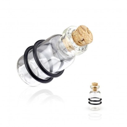 Skleněný plug do ucha - lahvička (14 mm)