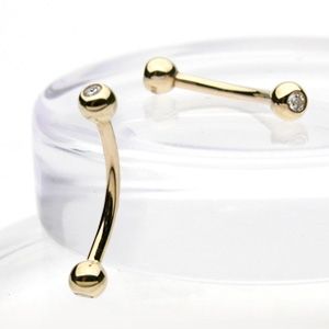 Zlatý piercing do obočí, Au 585/1000 (0,39 g, 1,2 x 8 mm) - ZL01108-1208-YG