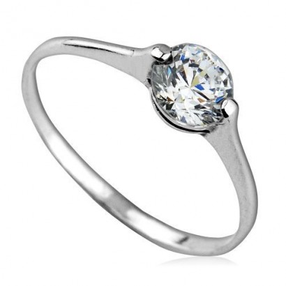 Stříbrný prsten se zirkonem (1,39 g, 56)