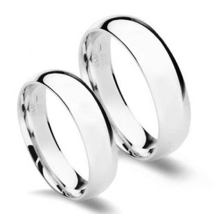 CS2042 Stříbrné snubní prsteny, šíře 5 mm - pár