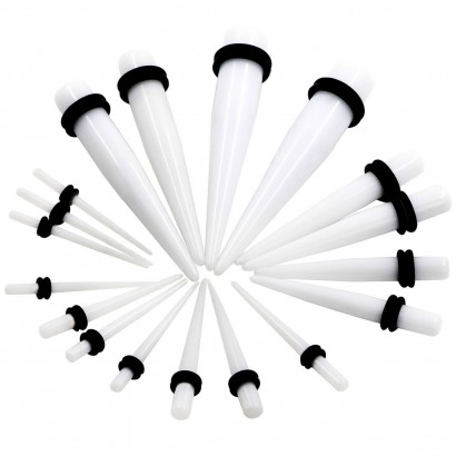 Akrylátový roztahovák do ucha bílý (5 mm)