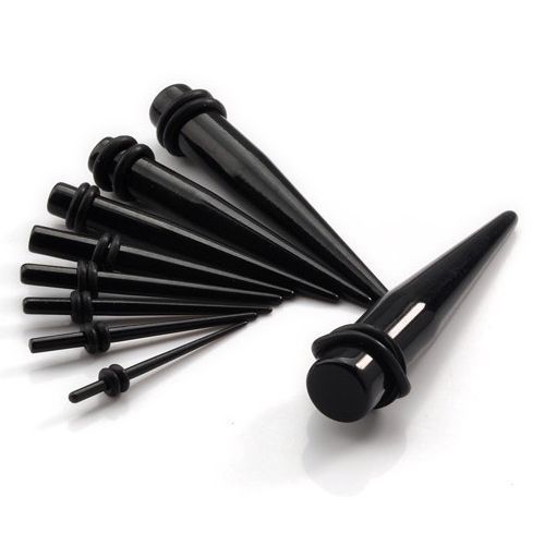 Akrylátový roztahovák do ucha černý (2 mm) - EP1008-02