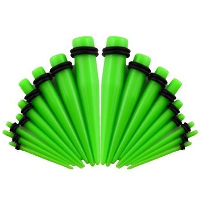 Akrylátový roztahovák do ucha zelený (10 mm)