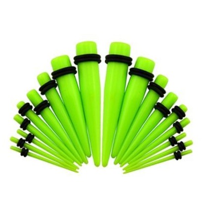 Akrylátový roztahovák do ucha světle zelený (2 mm)