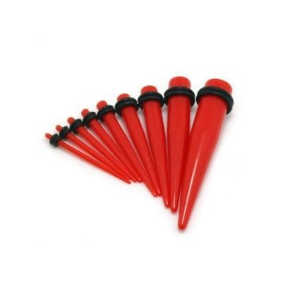 Akrylátový roztahovák do ucha červený (3 mm)