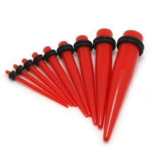 S4U Akrylátový roztahovák do ucha červený (3 mm) - EP1020-03