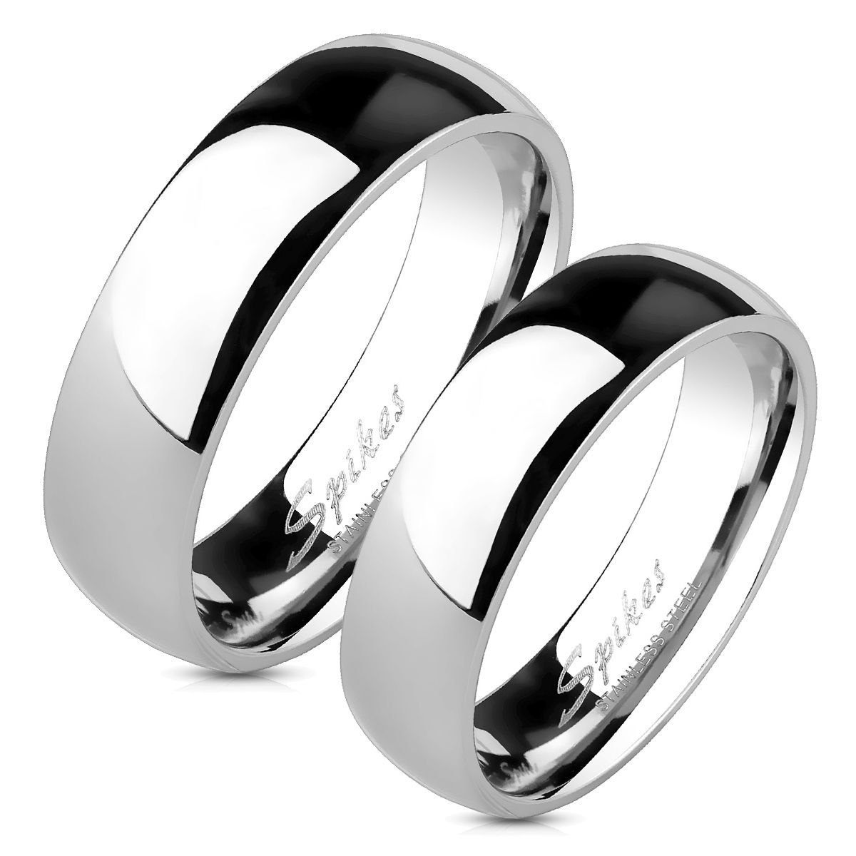Levně OPR1234 Snubní prsteny ocel š. 6 mm - pár