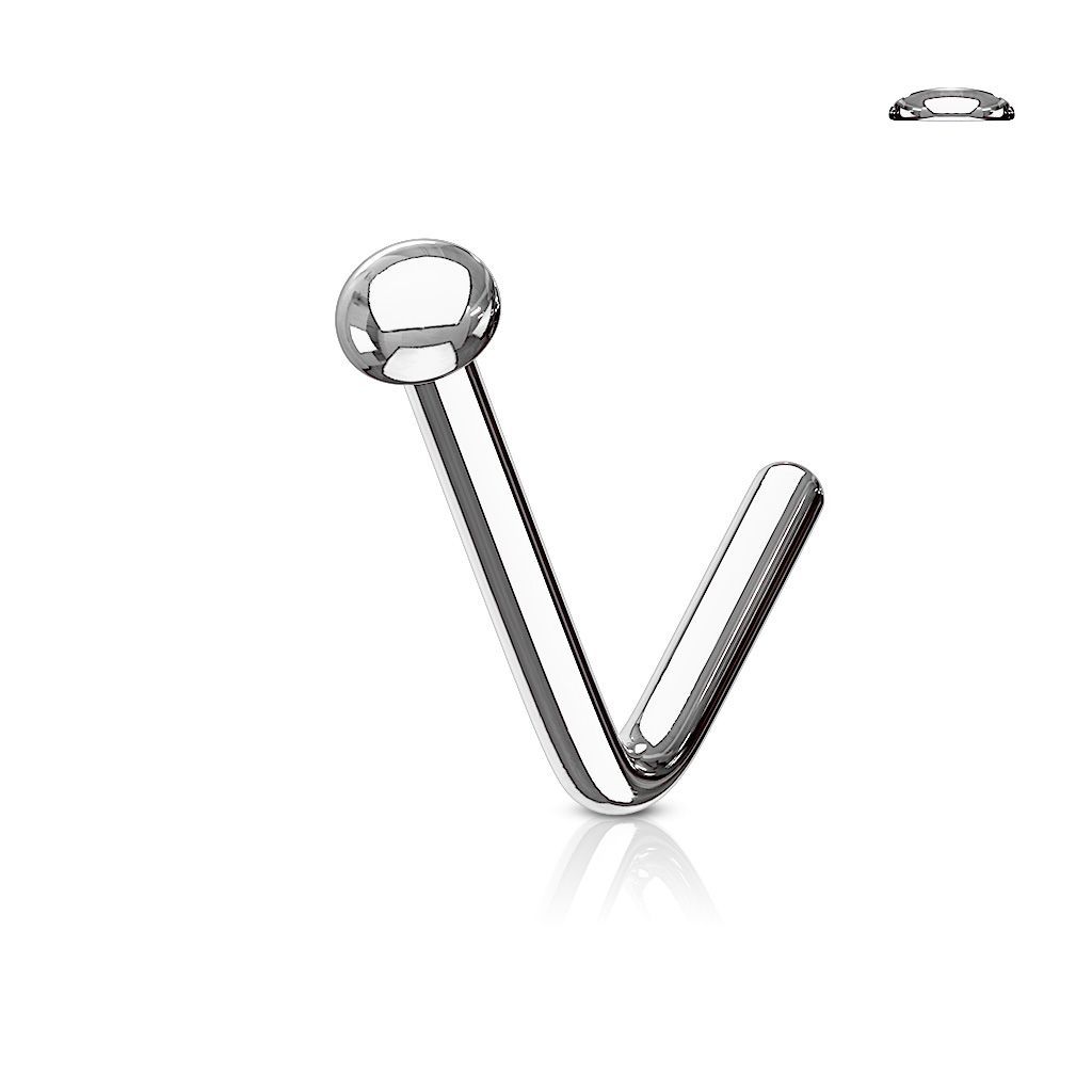 Levně Zahnutý piercing do nosu půlkulička (ocelová) - N0076-ST