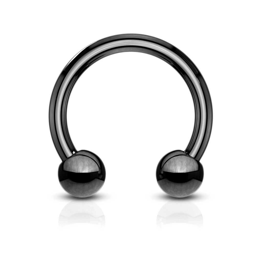 Levně Piercing podkova, barva černá (1,2 x 10 mm)