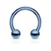 Piercing podkova, barva modrá (1,6 x 10 mm)
