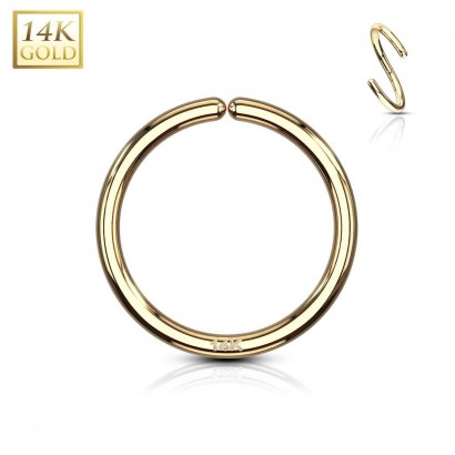 Zlatý piercing - kruh, Au 585/1000 (0,8 x 6 mm)