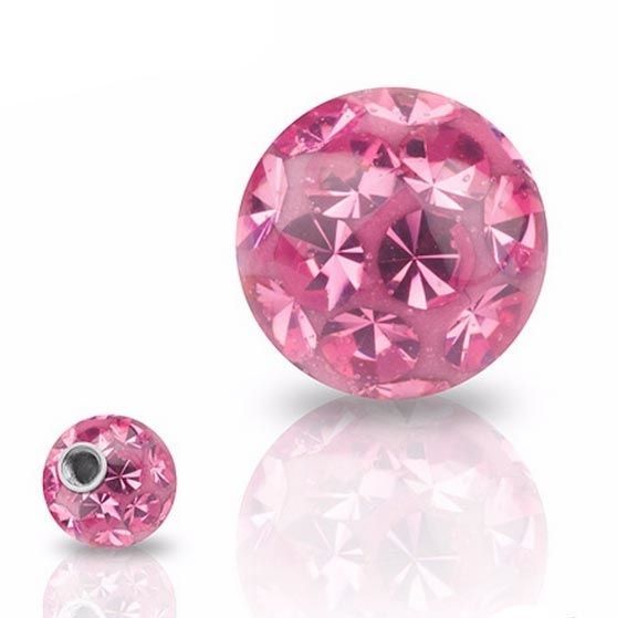 Levně S4U Náhradní kulička s krystaly Swarovski, 5 mm, závit 1,6 mm (růžová) - ND01023-05-P