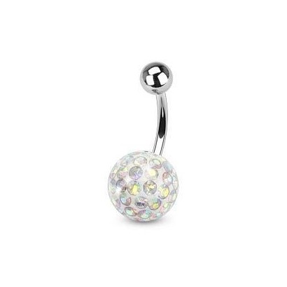 Piercing do pupíku s kamínky Crystals From Swarovski® AB (1,6 x 10 mm)