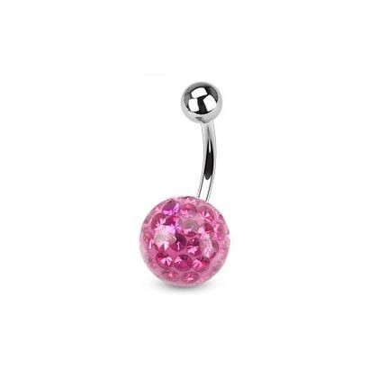 Piercing do pupíku s kamínky Crystals From Swarovski® ROSE (1,6 x 6 mm)