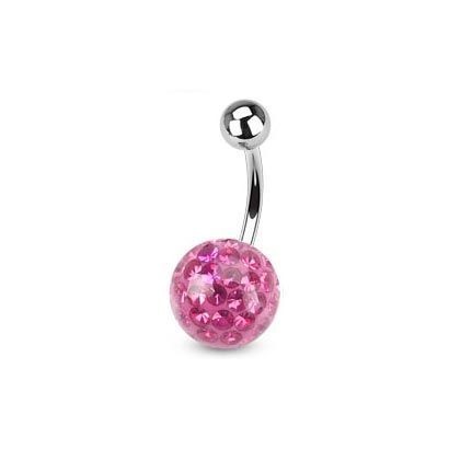 Piercing do pupíku s kamínky Crystals From Swarovski® ROSE (1,6 x 10 mm)