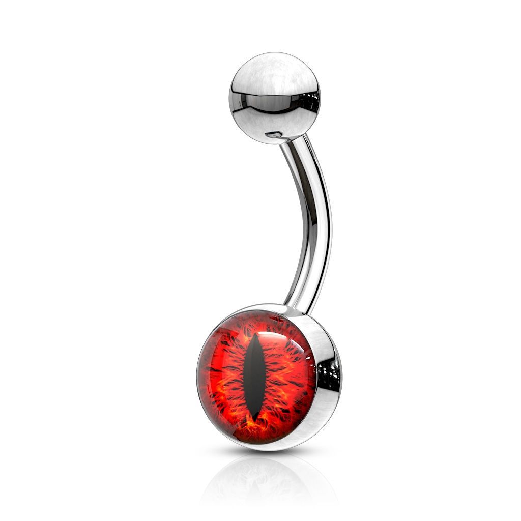 Levně Piercing do pupíku - banánek oko (červená) - BS0001-R