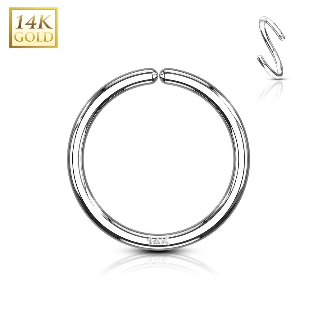 S4U Zlatý piercing - kruh, Au 585/1000 (0,23 g, 0,8 x 10 mm) - ZL01180-0810-WG
