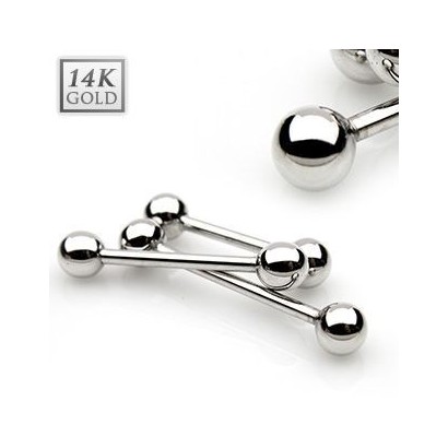 Zlatý piercing činka, tyčka 1,2 mm - Au 585/1000 (0,42 g, 1,2 x 6 mm)