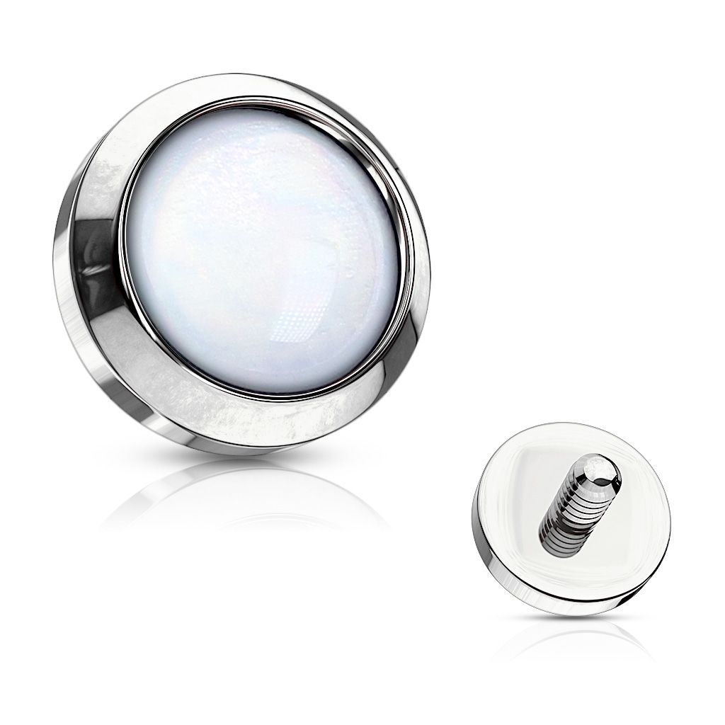 Microdermal - ozdobná část - průměr 4 mm (bílá) - MD01026-04W