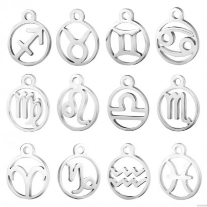 Drobný kulatý ocelový přívěsek - znamení horoskopu (štír)