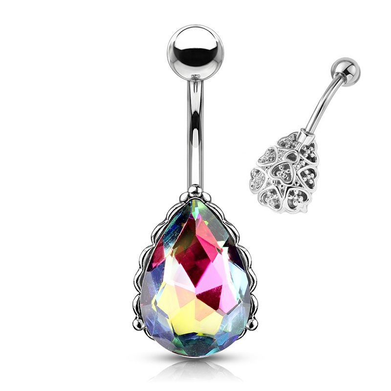 Piercing do pupíku kapka (různobarevná) - WP0024-VM