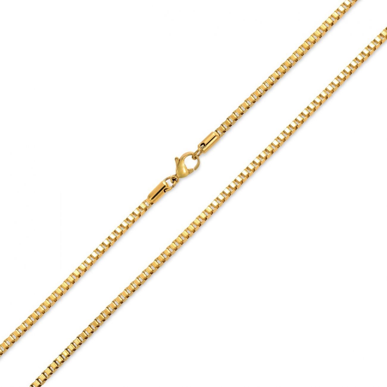 S4U Zlacený ocelový řetízek čtvercový, tl. 1,2 mm (50 cm) - OPE1004-012-50