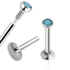 Levně Piercing do brady - labreta, opalit modrý (1,2 x 8 mm) - LB01102-1208B