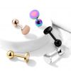 Cartilage piercing do ucha placička (růžové zlato, 5 mm, 1,2 x 6 mm)