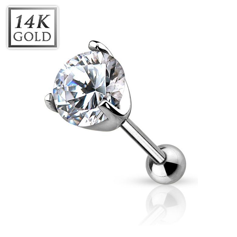 Zlatý cartilage piercing do ucha (5 mm, 0,60 g) - ZL01213-05-WG