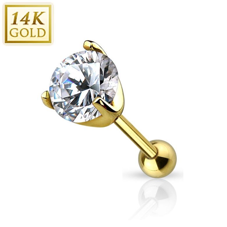 Zlatý cartilage piercing do ucha (5 mm, 0,59 g) - ZL01213-05-YG