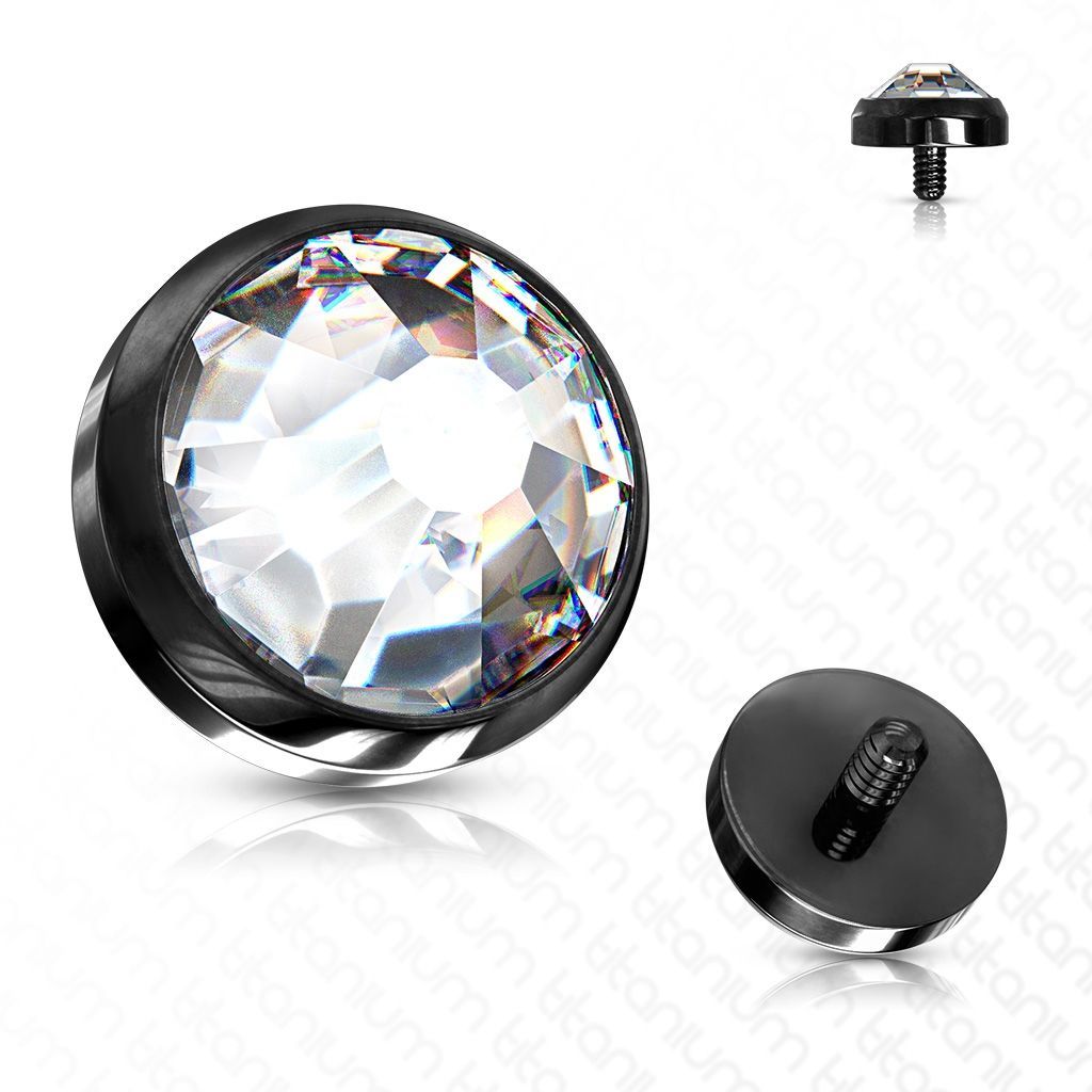 Levně Černý microdermal piercing - ozdobná část (4 mm) - MD012K-04