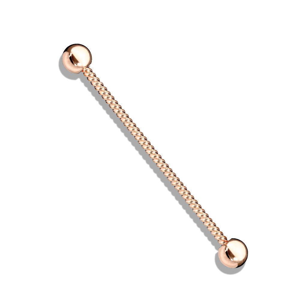 Levně Industrial piercing 1,6 x 38 mm (růžové zlato)
