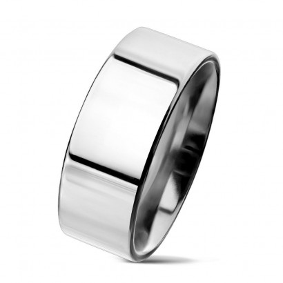 Lesklý prsten chirurgická ocel, šíře 8 mm (64)