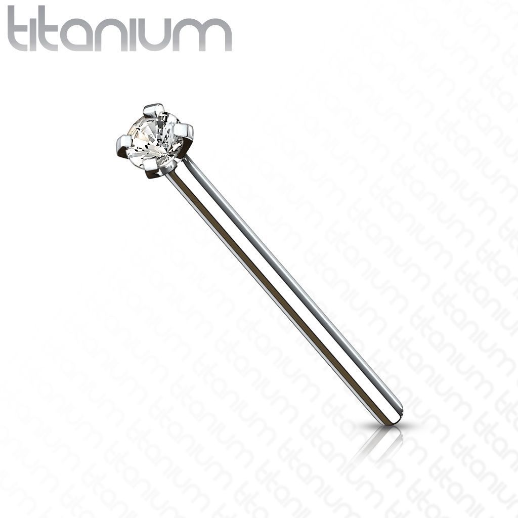 Levně MARRE Variabilní piercing do nosu - titan, čirý kamínek (2 mm) - TIT1039-020