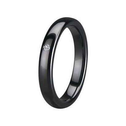 KM1010-4 Dámský keramický prsten černý, šíře 4 mm (50)