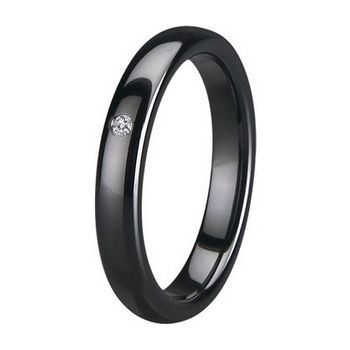 Levně NUBIS KM1010-4 Dámský keramický prsten černý, šíře 4 mm (50) - KM1010-4-50