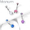 Piercing do pupíku - TITAN, opál (růžová)
