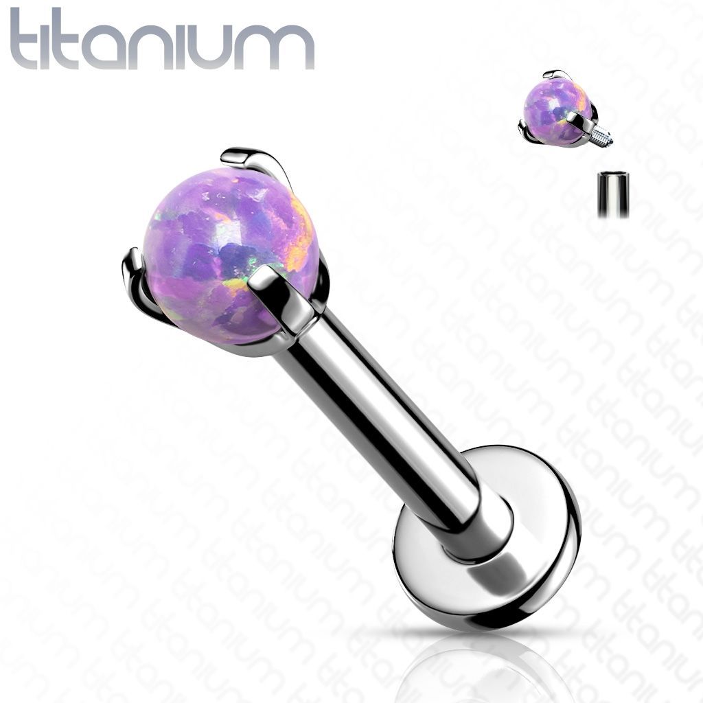 Levně Piercing do brady - labreta titan (fialová) - TIT1077-OP38