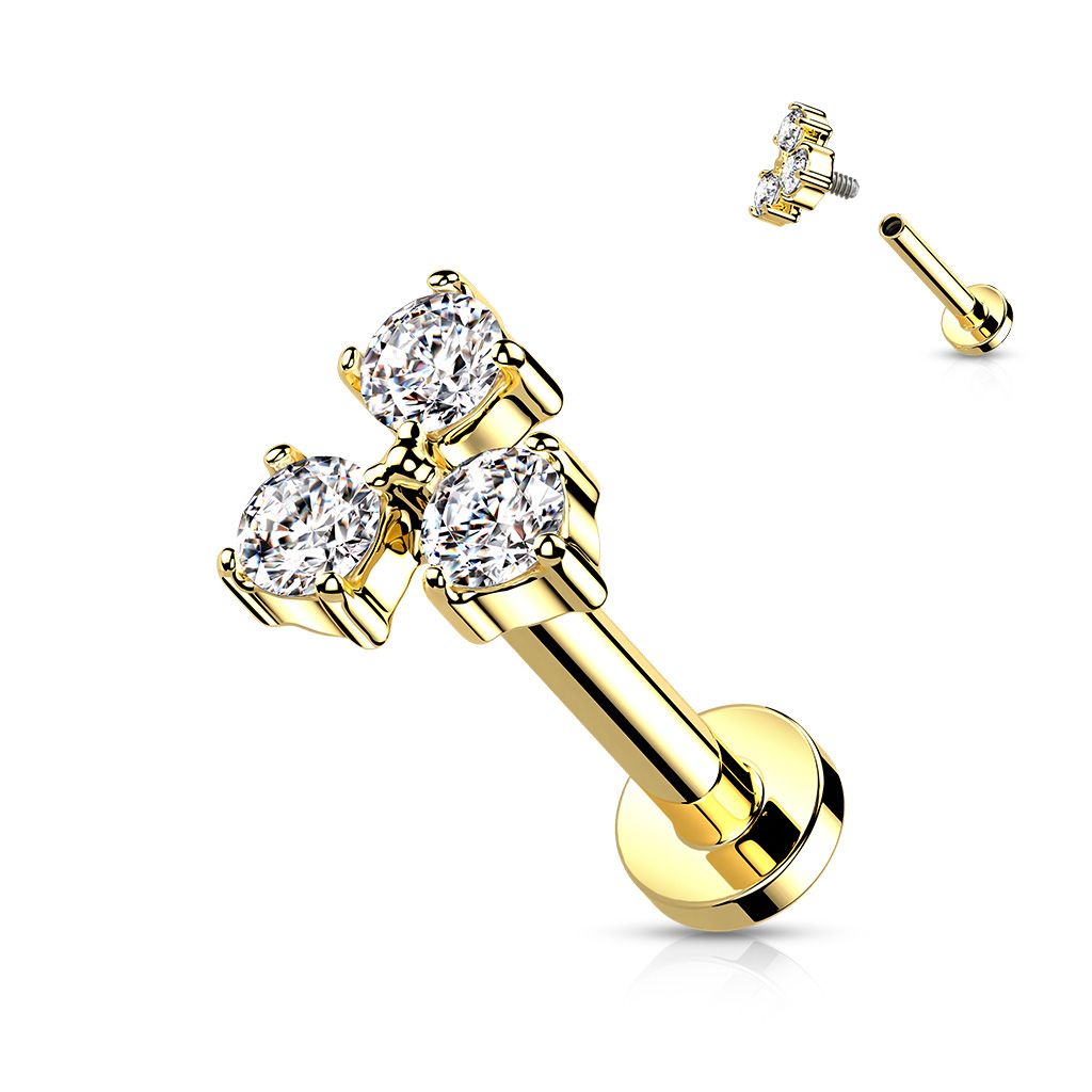S4U Zlacená labreta / cartilage piercing (1,2 x 8 mm) - LB0042GDC-1208